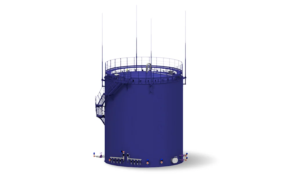 Großer blauer Tank von Miat Trading und Miat Technologie