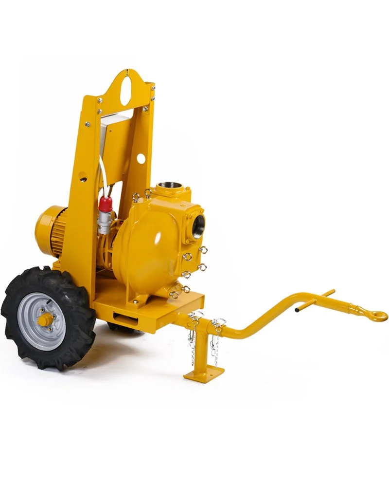 Gelbe Pumpe von Miat Trading mit Rädern und Griff